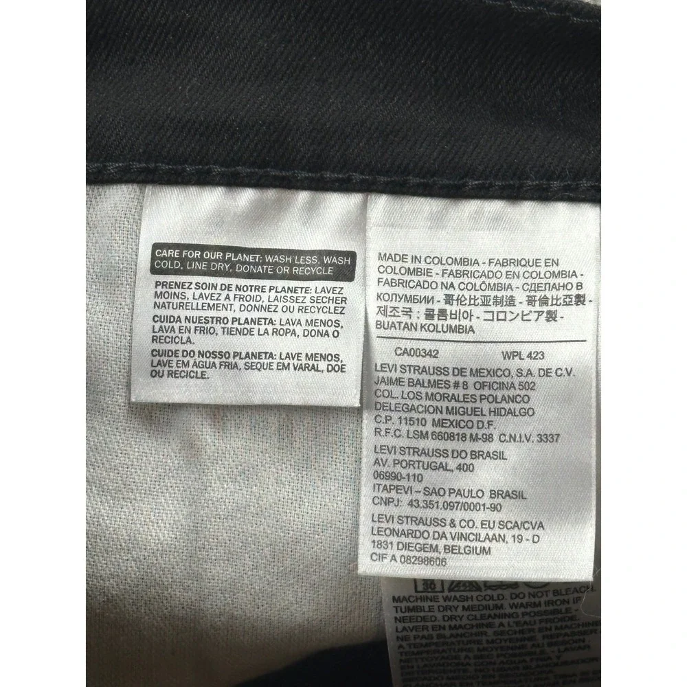 Levi's 514 Straight Jeans Men W29 L32 Black Stretch‎ Zip Fly Workwear Western